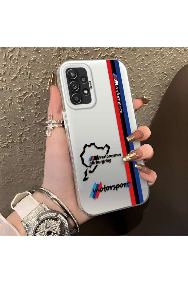 Samsung Galaxy A52 5g Compatible Bmw Patterned Silicone Edge Hard Back Anti-Fall Phone Case
