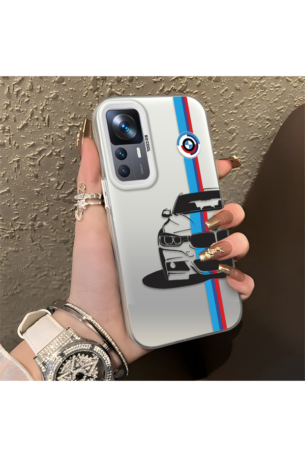 Xiaomi Mi 12t Compatible Silicone Edge Hard Back Anti-Fall Phone Case Bmw Patterned