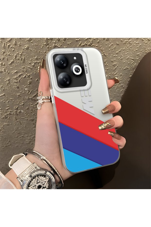 Infinix Smart 8/8 Pro Compatible Bmw Patterned Silicone Edge Hard Back Anti-Fall Case