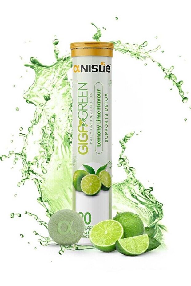 Gigagreen Lemon - Daily Greens Vitamin B12 - Effervescent Tablets for Detox