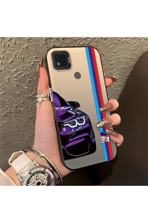 Xiaomi Poco C31 Compatible Silicone Edge Hard Back Anti-Fall Phone Case Bmw Patterned
