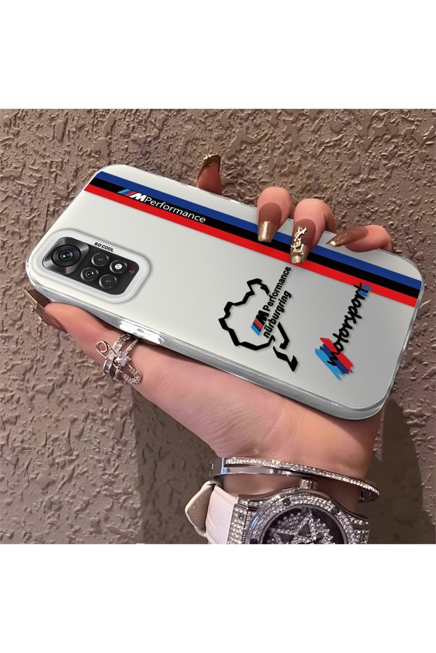 Silicone Edge Hard Back Thin Phone Case Compatible with Redmi Note 11 Bmw Pattern