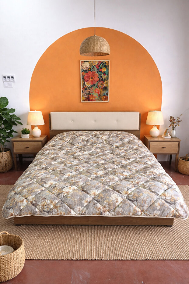 Single Cylinder 5D Cotton Quilt - 155X215 cm - Poppy
