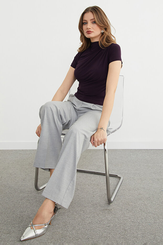 Basic Yanları Büzgülü Bluz - 3