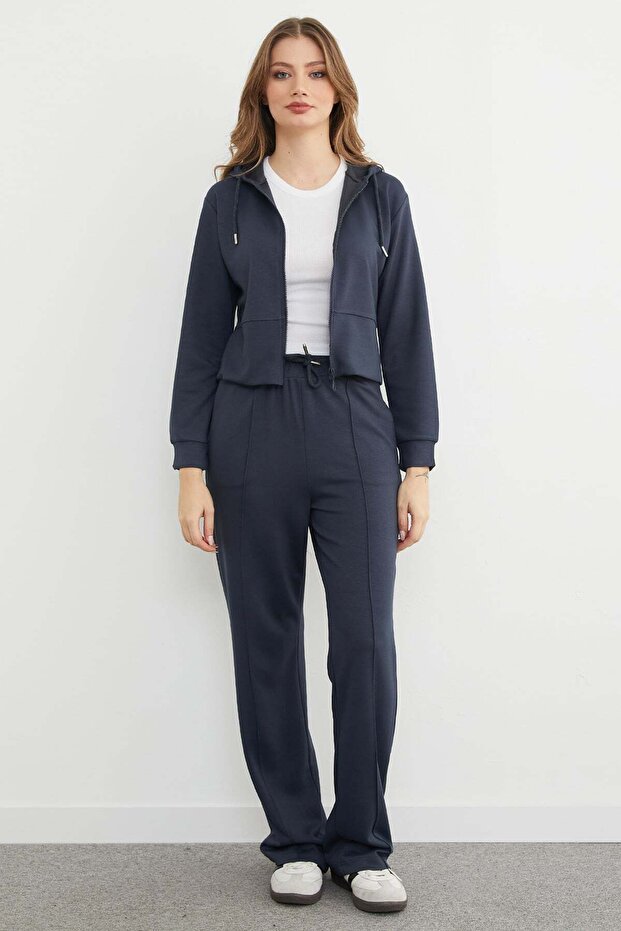 Basic Kapüşonlu Çimalı Modal Eşofman Takımı - 2