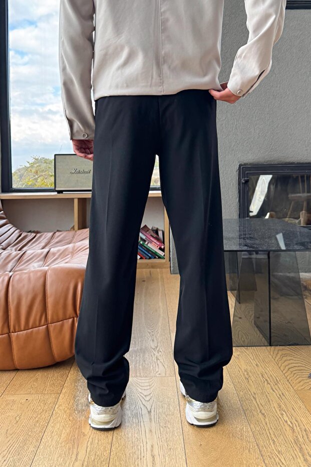 Basic Regular Pantolon Siyah - 2