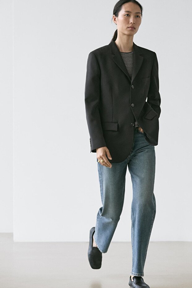 Üç düğmeli yün blazer - 2