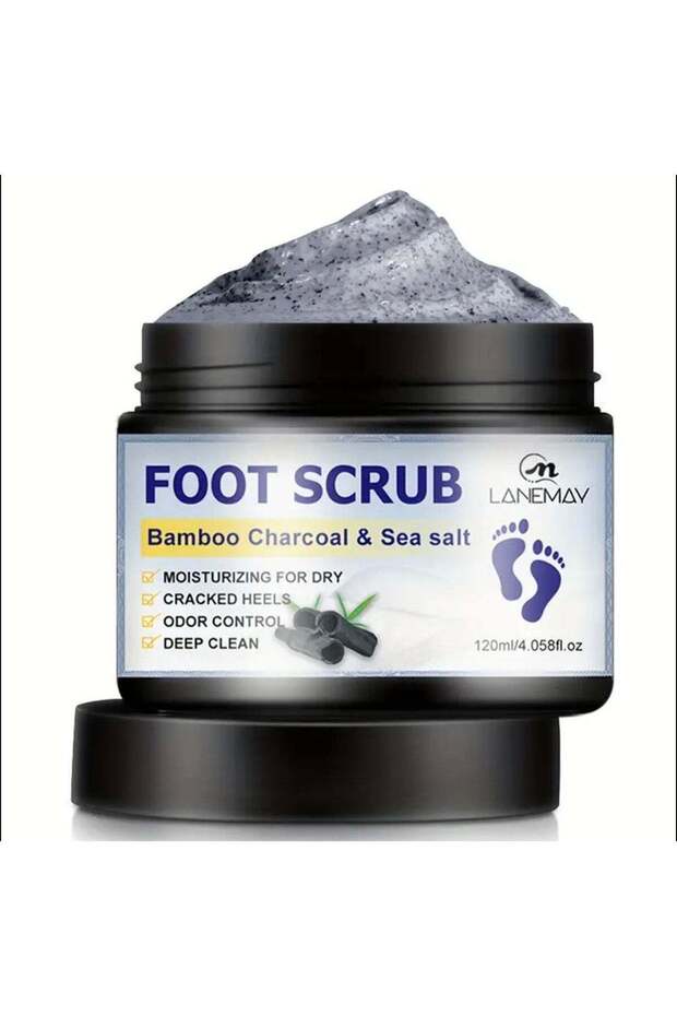 Hypoallergenic Foot Scrub with Bamboo, Charcoal & Sea Salt
