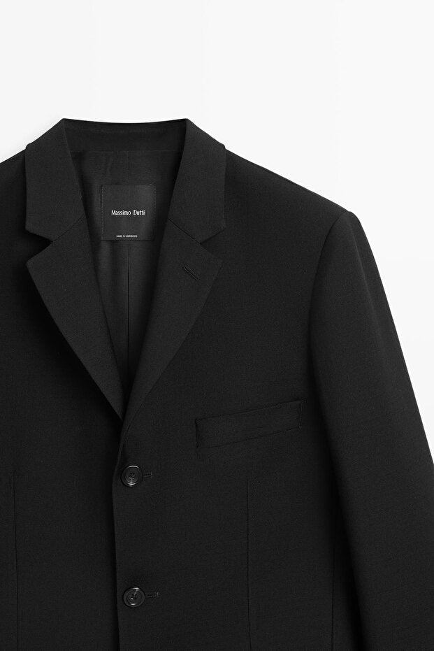 Üç düğmeli yün blazer - 5