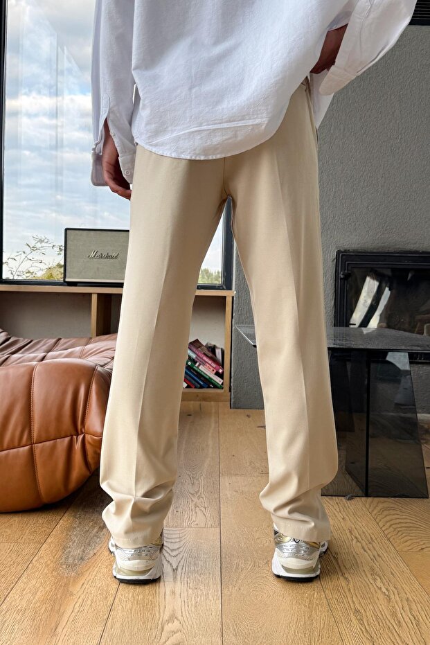 Basic Regular Pantolon Bej - 2