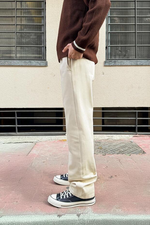Basic Regular Gabardin Pantolon Bej - 3