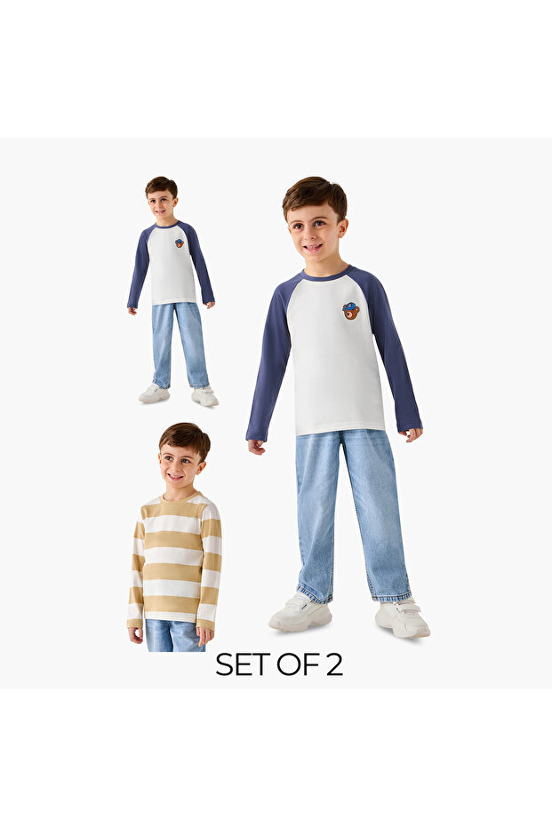 Assorted T-shirt with Long Sleeves - Set of 2