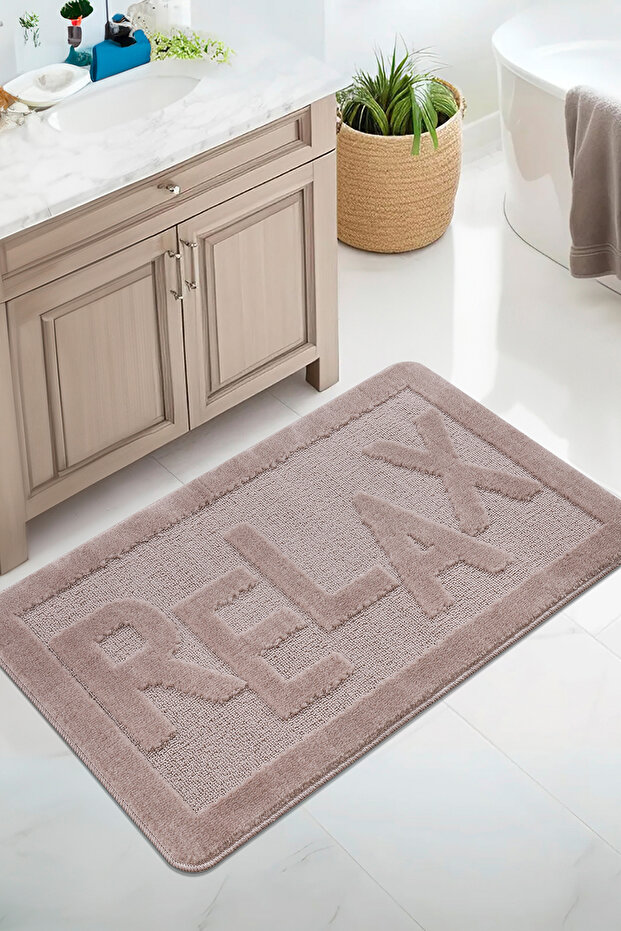 Natural Non-Slip Base Bath Mat Long Lasting Soft Textured Water Absorbent Washable Relax 60X100
