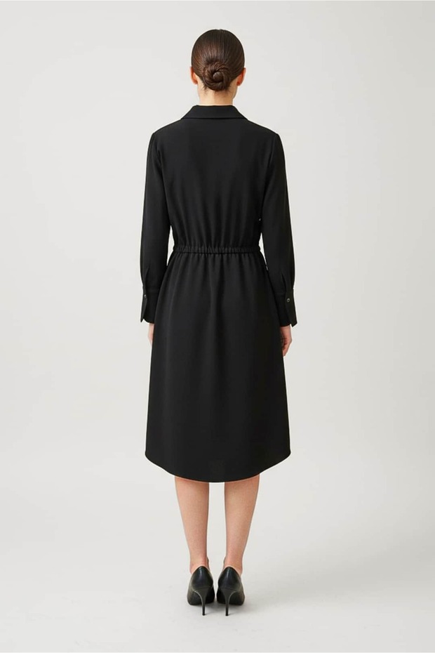 Anvelop Stil Krep Elbise - 6