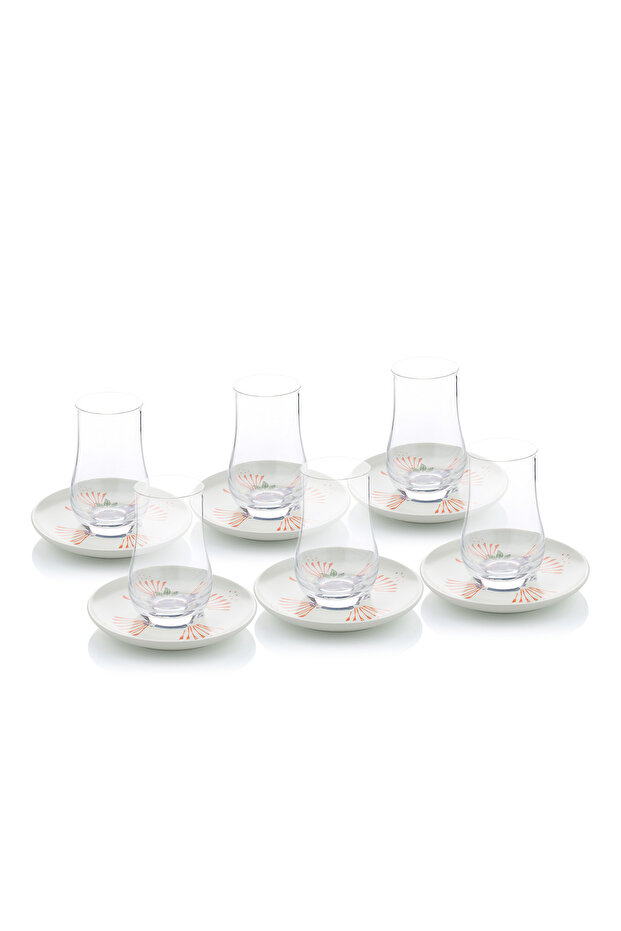 Beige Tea Cups Set with Floral Pattern from Naqaa