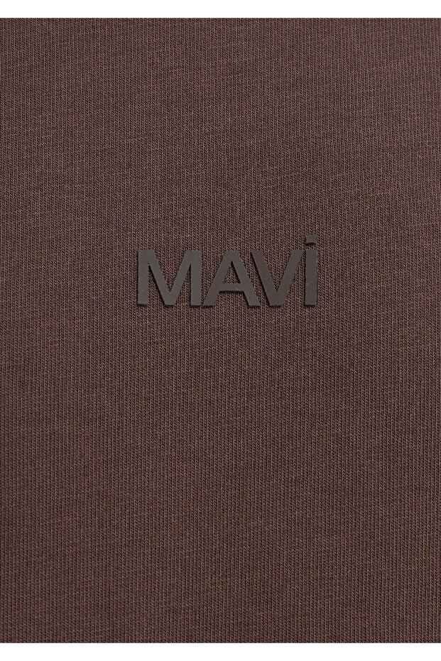 Logo Kahverengi Basic Tişört - 3