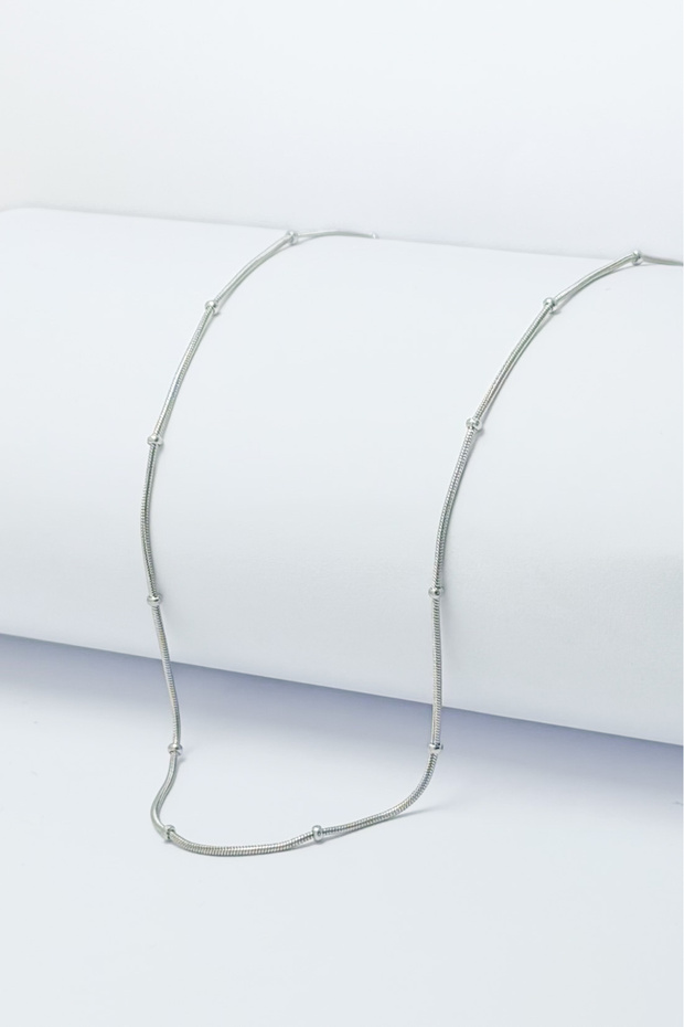 Silver Color Ball Dorika Model 316L 60 cm Stainless Steel Chain