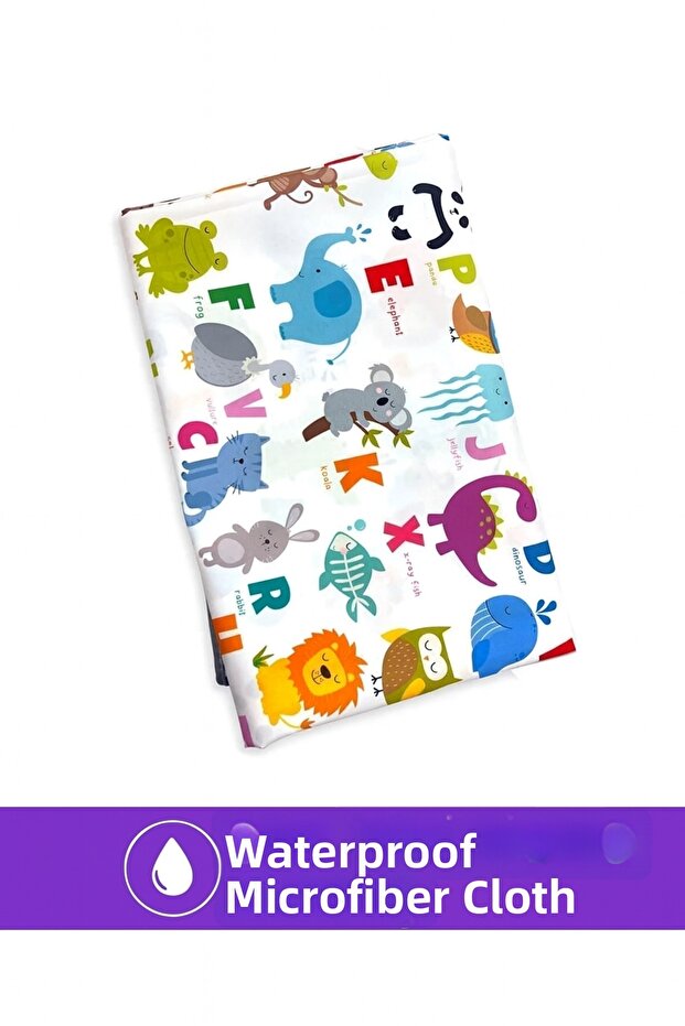 Alphabet Liquid-Proof Micro Fabric (Refurbished) Activity Floor/Table Cover, Feeding, Play, Painting Cover