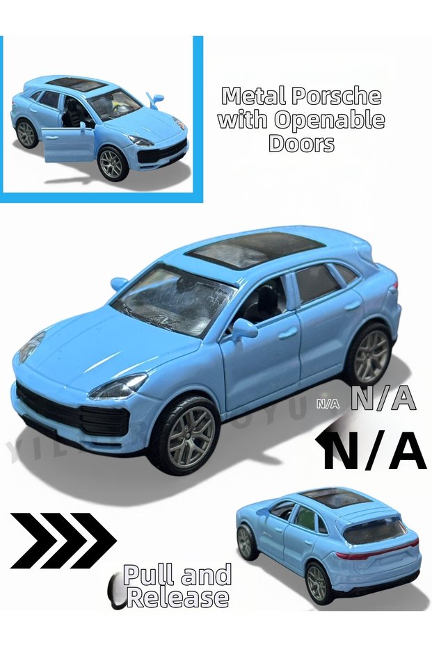 Metal Pull & Go Collectible Porsche 1:43 Maxx Wheels Suv Car 10cm Openable Doors Die Cast