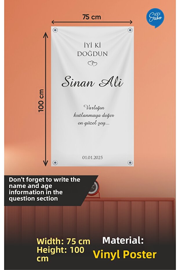 Birthday Celebration Vinyl Banner 75X100 cm