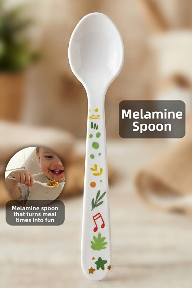 Figured Melamine Spoon - Children's Baby Feeding Spoon Training Spoon