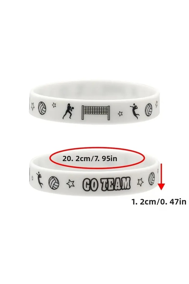 Volleyball Silicone Bracelet Set of 2