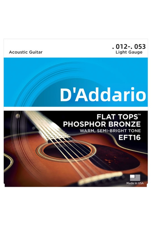 D'Addario Eft16 Acoustic Guitar Strings Set (Regular Light - 12-53 - Phosphor Bronze)