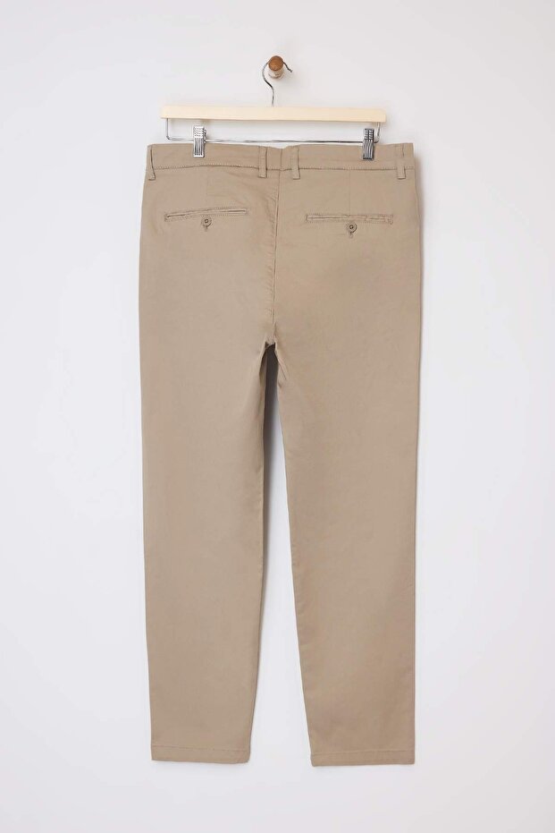 Bej Normal Kalıp/Regular Fit Fit Chino Boru Paça Mevsimlik Erkek DokumaPantolon TMNSS26PL00006 - 6