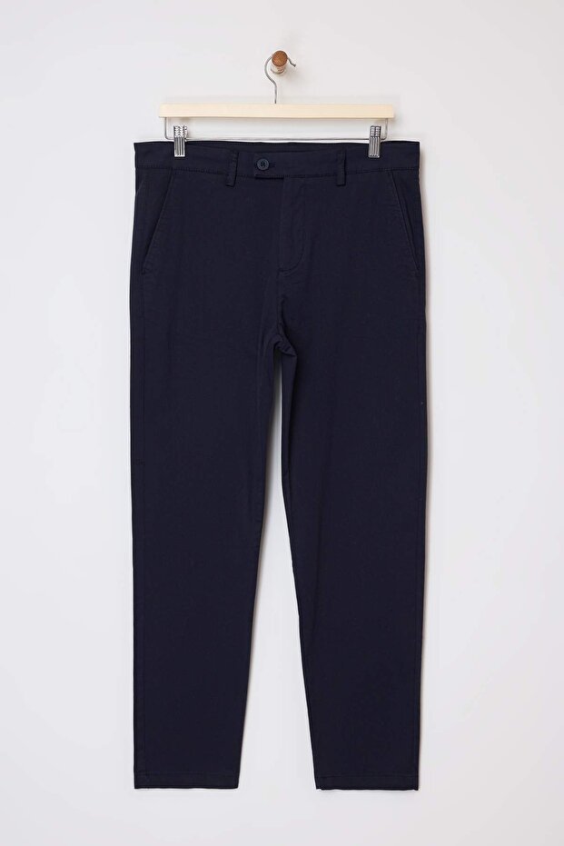 Lacivert Normal Kalıp/Regular Fit Fit Chino Boru Paça Mevsimlik Erkek DokumaPantolon TMNSS26PL00006 - 5