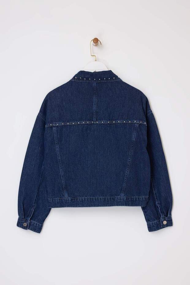Mavi DÖKÜMLÜ Aksesuar Detaylı 100% Pamuk Denim Ceket TWOSS26CE00007 - 6
