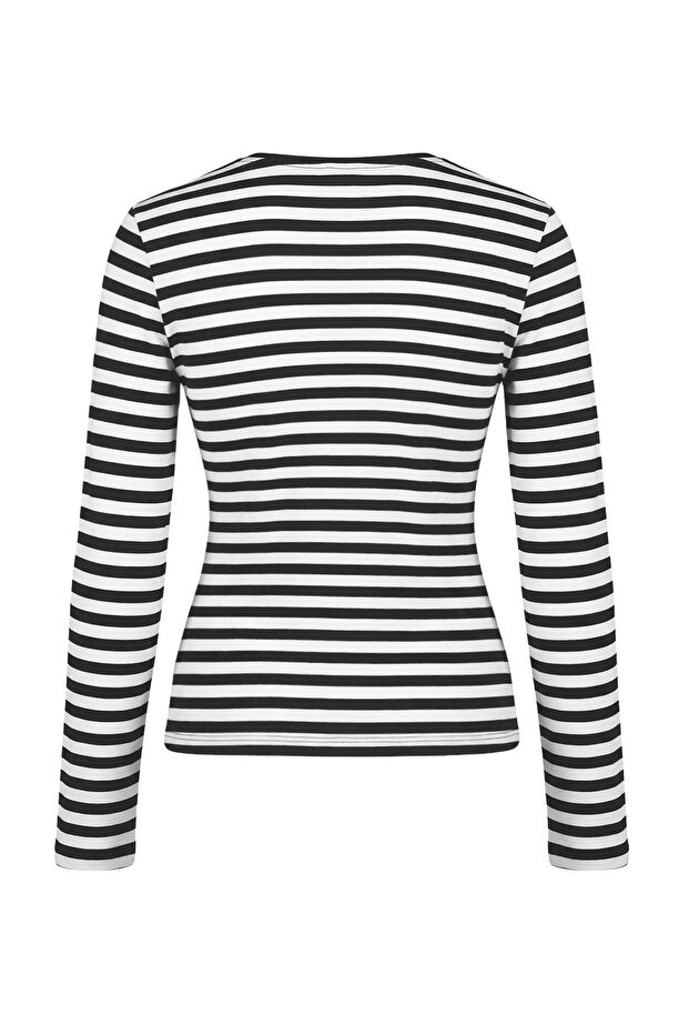 Wardrobe Essentials-Antrasit Regular/Normal Kalıp Uzun Kollu Yumuşak Örme Bluz TWOSS26BZ00245 - 7