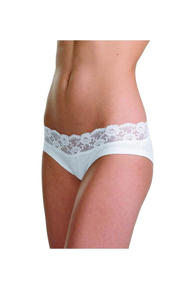 Women's Slip Panties Lace Private 1318 - White
