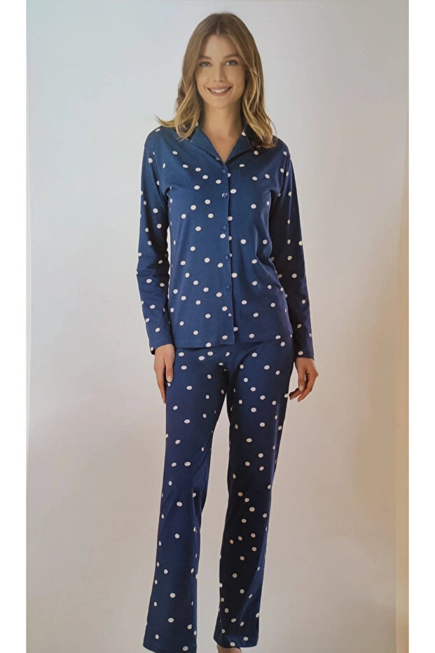 Women's Long Sleeve Polka Dot Pajama Set Nt.esk952