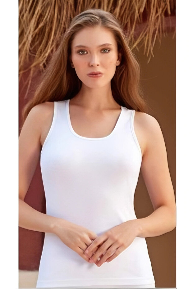 Bayan Kalın Askılı Atlet Beyaz - 2