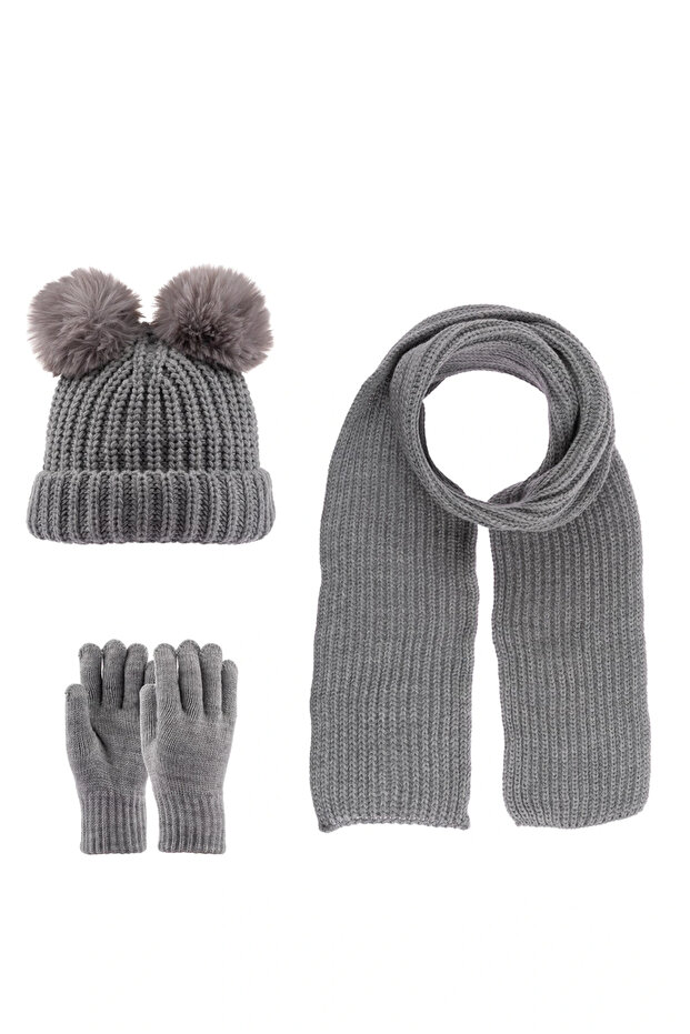 7-12 Years Old Scarf Beanie Gloves Set of 3