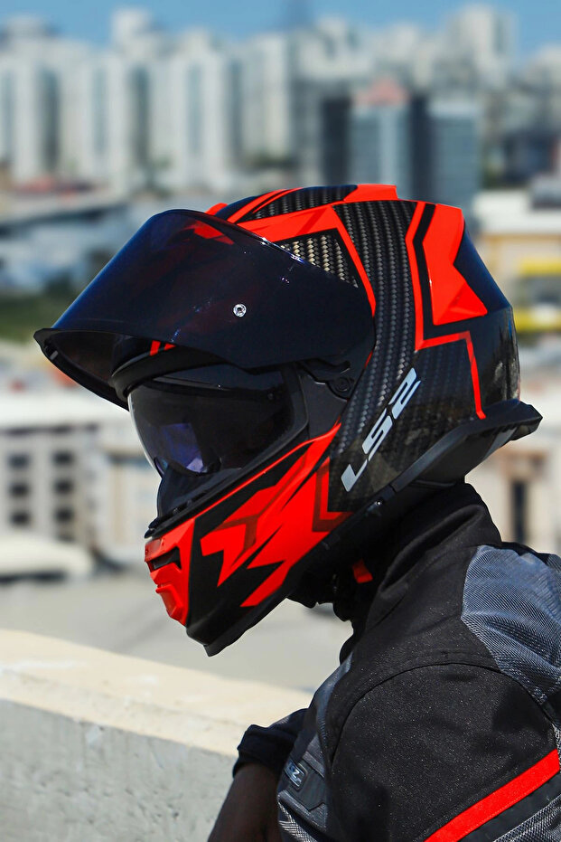 STORM 2 TRACKER SİYAH-KIRMIZI KASK - 8