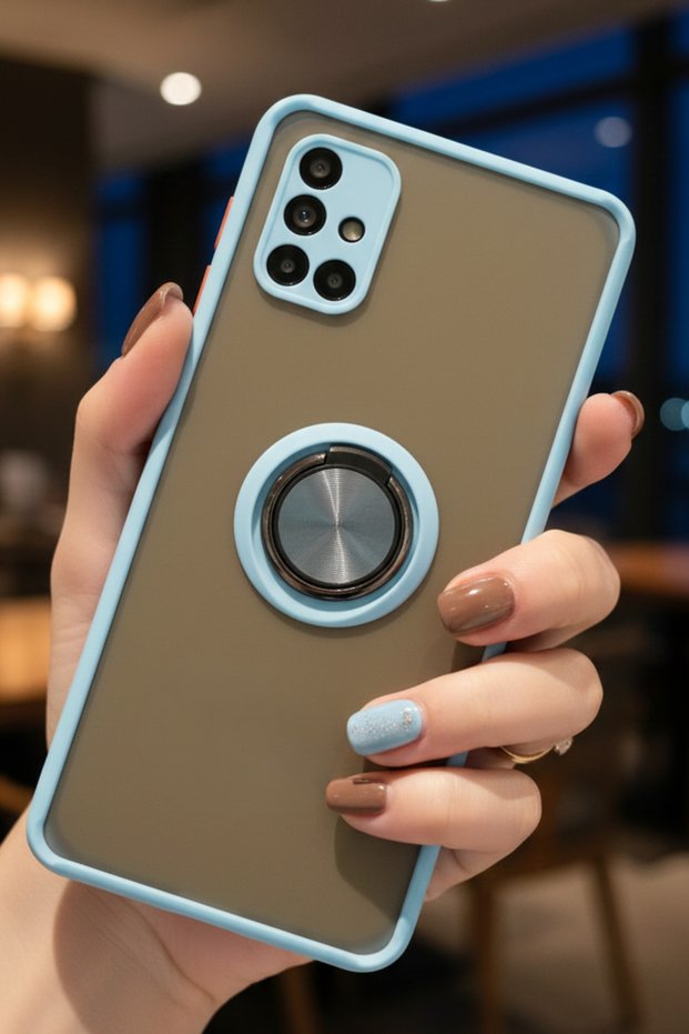 Ring Case with Camera Protection for Samsung Galaxy M51 - Stain Resistant Matte and Durable Construction