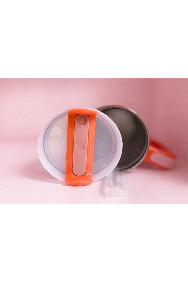 Pipetli Kulplu Bardak - Paslanmaz Çelik 1.18L -Turuncu - 2