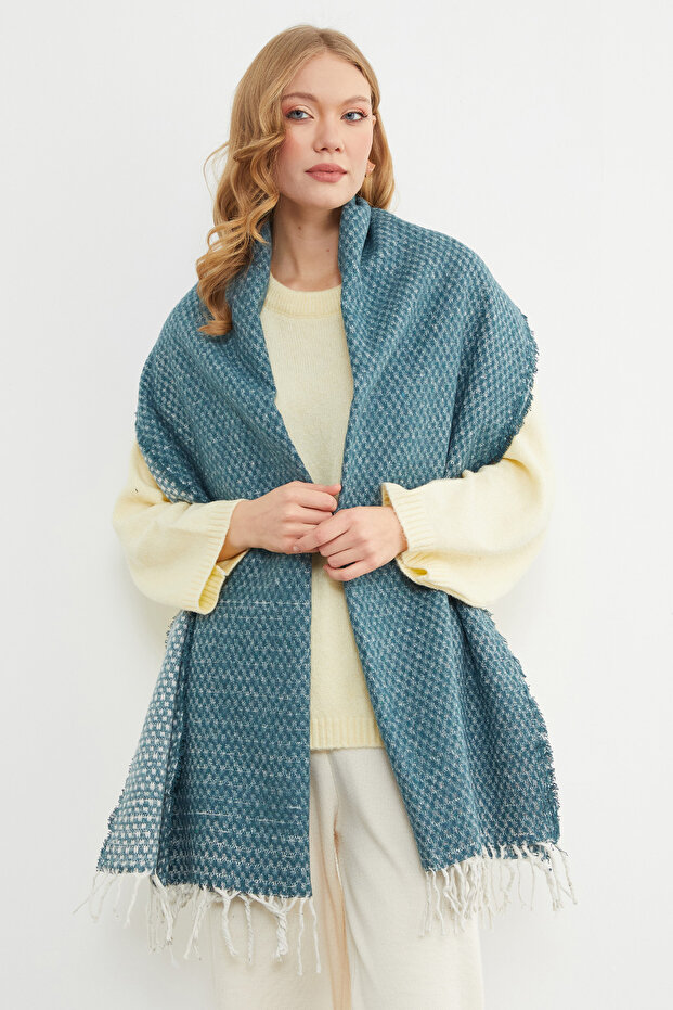 Square Patterned Shawl - 8