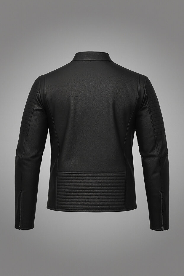 معطف جلد رجالي سترة جلدية شتوية مقاومة للرياح - 2