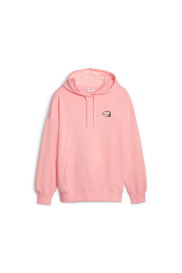 Womens DOWNTOWN Oversized Graphic Hoodie - Pink
