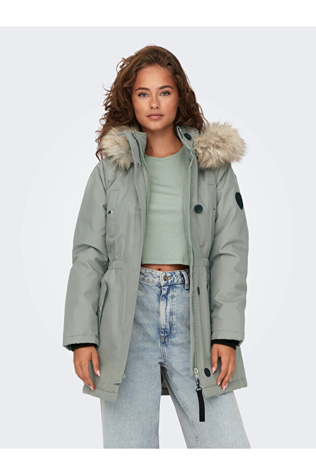 Hooded Green Women's Parka 15304625