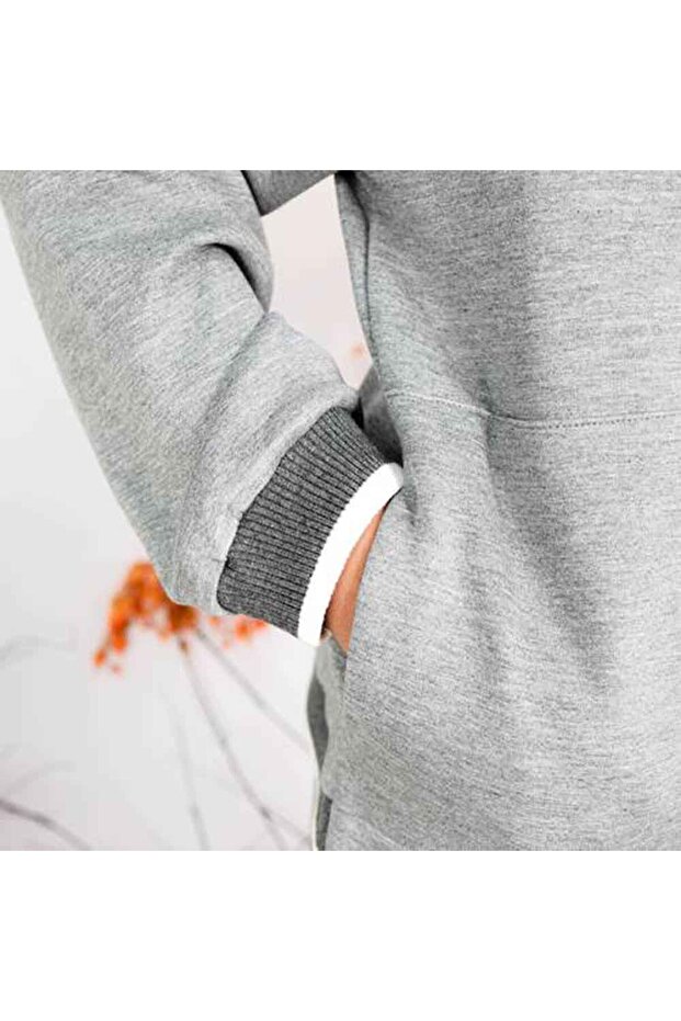 طقم قطعتين رمادي بقبعة - 8