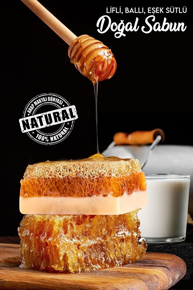 Lifli Ballı Eşek Sütlü El Yapımı Sabun 120 Gr - Eşşek Sütlü - 1