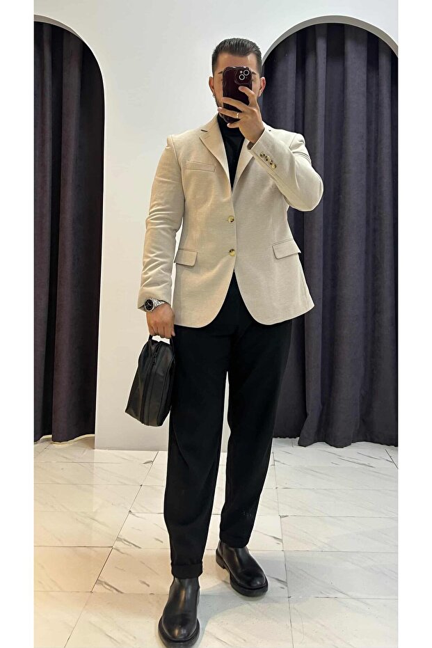 Regular Fit Blazer Ceket - 4