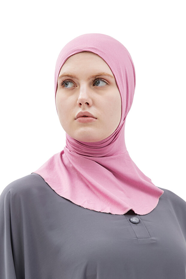 Women's Hijab Practical Neck Collar Hijab - Sportsman Bonnet - Dark Pink
