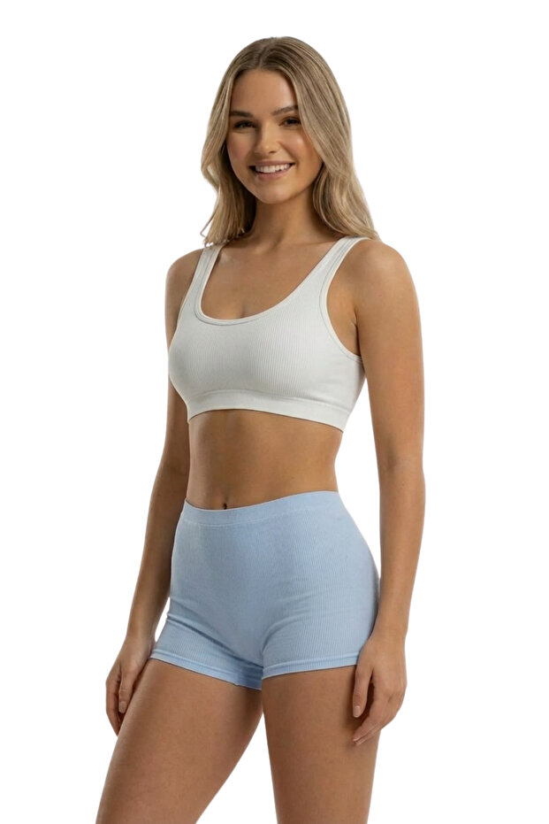 Kadın Üçlü Fitilli Modal Şort MODEL-2 - 4