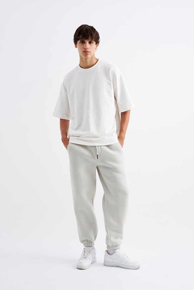 Men's Basic Jogger Relaxed Gray Sweatpants - 2