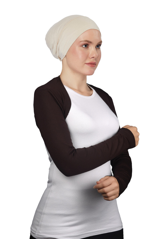 Long Sleeve Hijab Bolero - Dark Brown