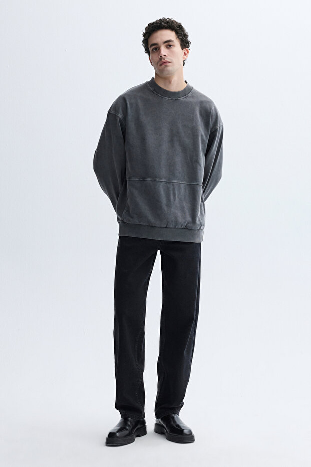 KANGURU CEPLİ OVERSIZE SWEATSHIRT - 3